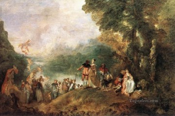 The Embarkation for Cythera Jean Antoine Watteau classic Rococo Oil Paintings
